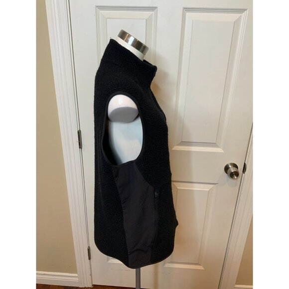 Lululemon Tundra Trek Black Wool Sherpa Fleece Zip-Up Vest, Size Large - Picture 6 of 9